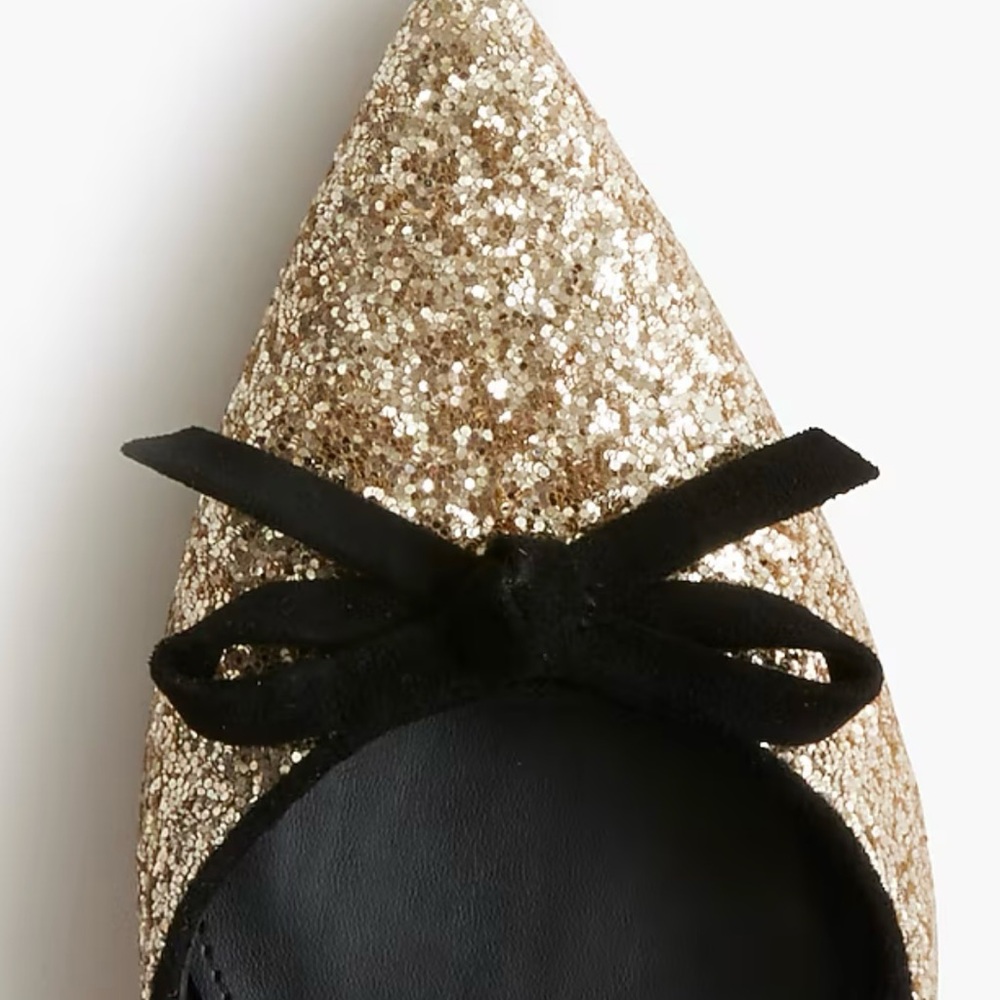 J. Crew Glittery Gold and Black Women's Kitten Heels NWT - Picture 3 of 10
